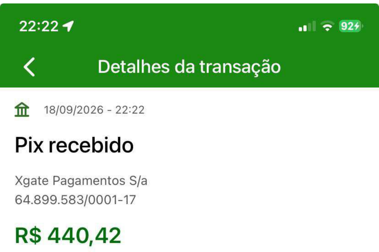 Comprovante de pagamento da comunidade 1